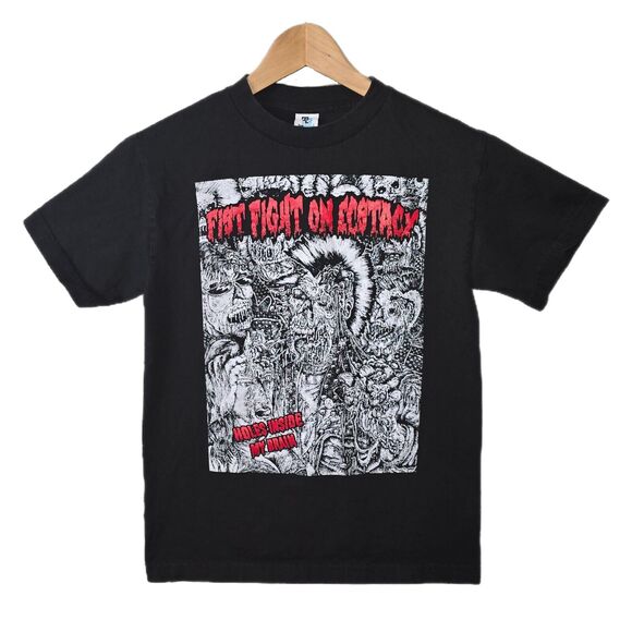 Unbranded Other - Fist Fight On Ecstacy Punk Band Tee Shirt Mens Size Small Holes Inside My Brain